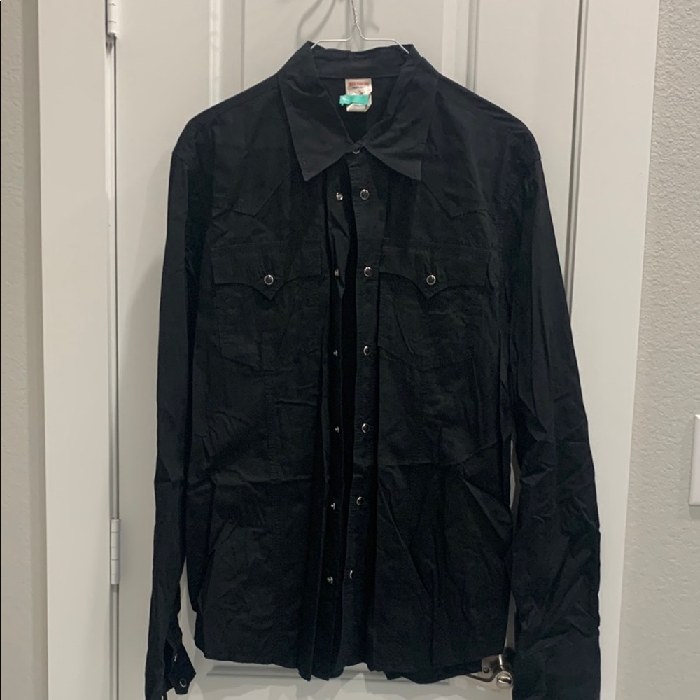 True Religion Black Casual Button Down Shirt